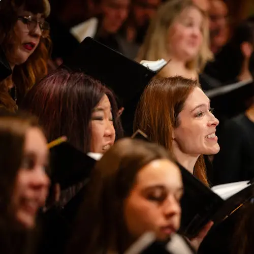 Chorus pro Musica singers performing at the 2024 Holiday Concert